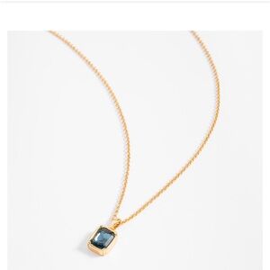 Gold plated Necklace with Blue Gemstone Pendant